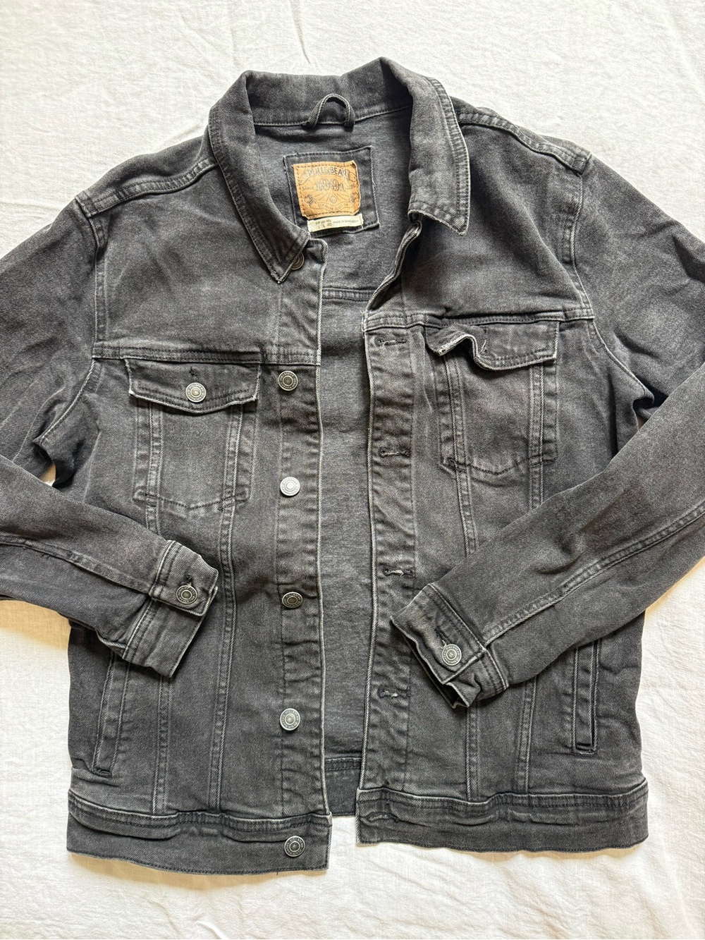 Pull&Bear Black Washed Denim Jacket